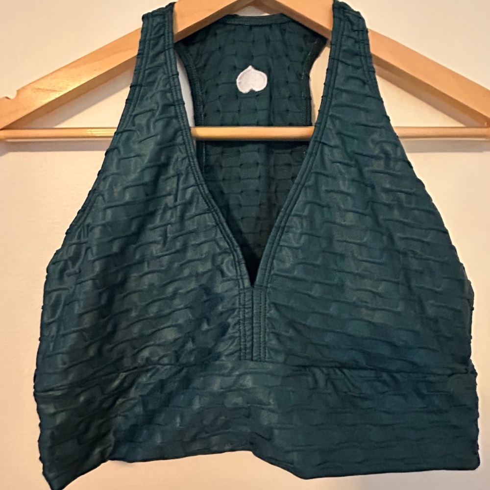 Booty by Brabants Deep Teal Textured Racerback Sports Bra